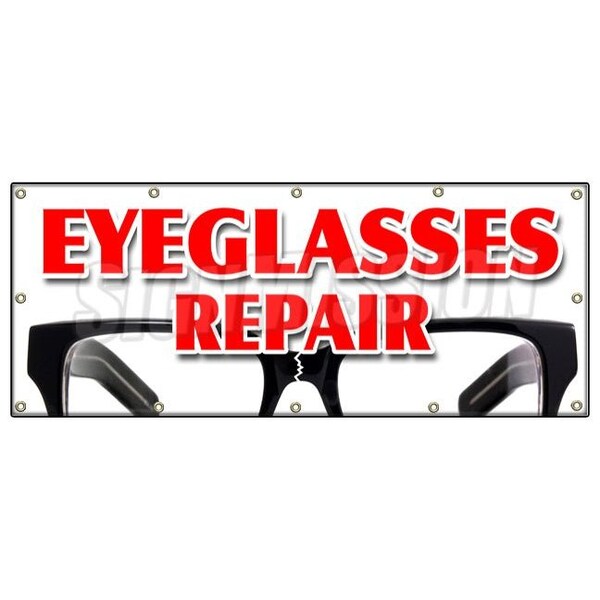 EYEGLASS REPAIR BANNER SIGN optometrist eye exam dr doctor examination